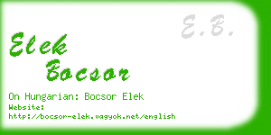 elek bocsor business card